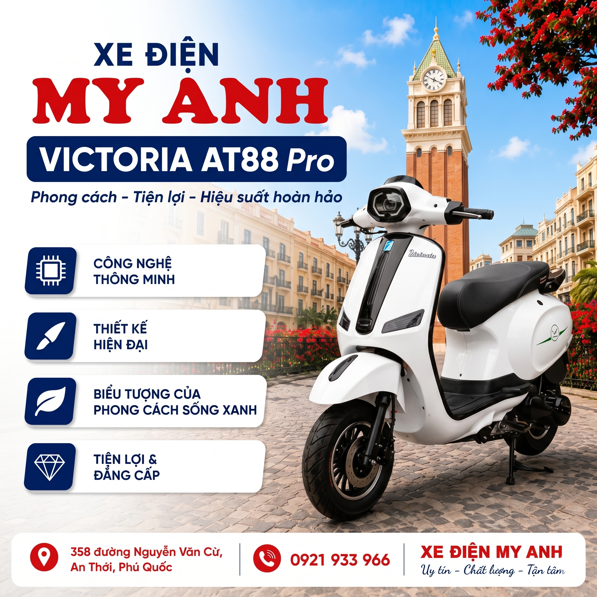 Xe Máy tay Ga 50cc Victoria AT88 Pro