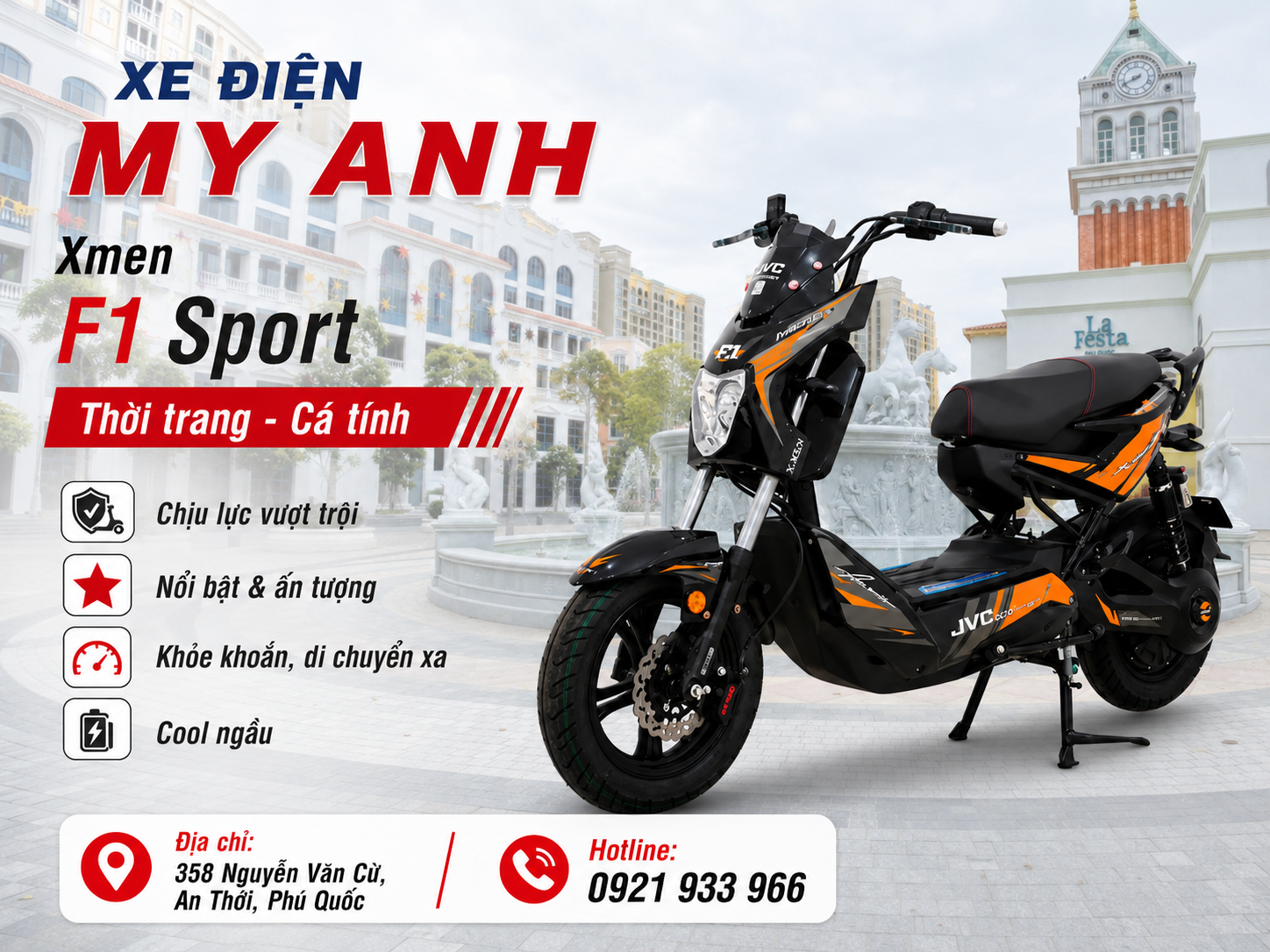 Xe máy điện JVC Xmen F1 Sport